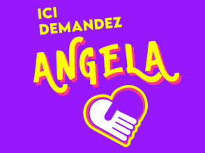 Sticker Ici, demandez Angela
