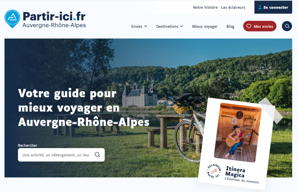 Page d'accueil du site Partir-ici.fr - Auvergne-Rhône-Alpes Tourisme