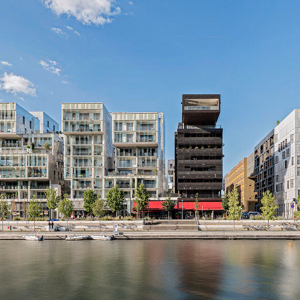Confluence, les immeubles bordant la marina © Tarzshoot